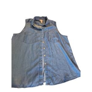Chicos Lyocell chambray jean‎ top size 3/ XL
